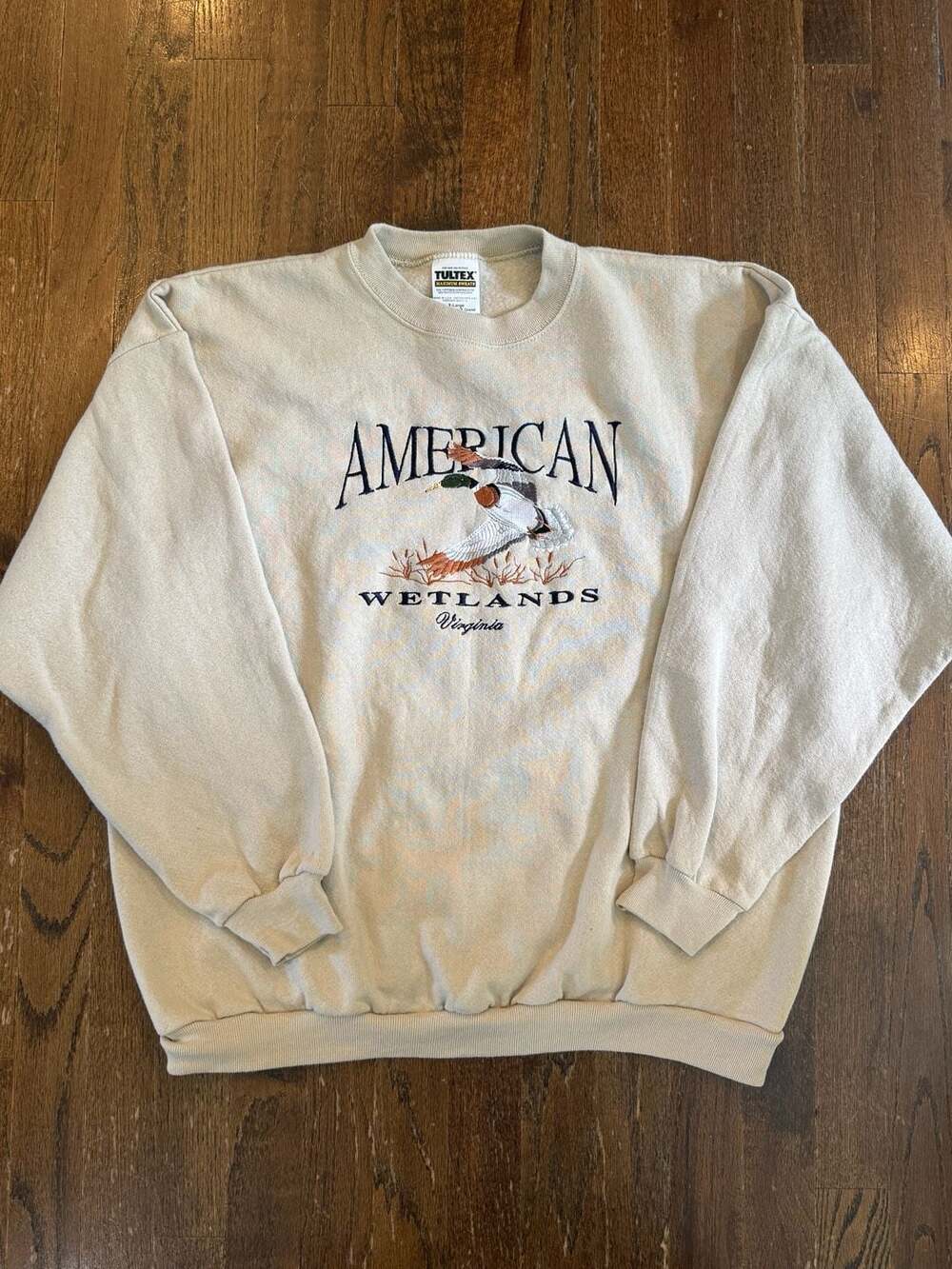 Vintage Tultex American Wetlands Virginia Embroidered Sweatshirt XL - Picture 1 of 4